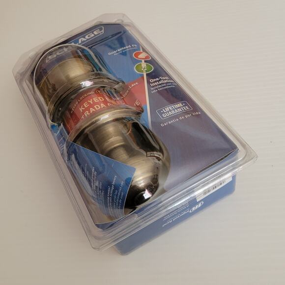 Schlage Antique Brass Finish Georgian Knob Residential Keyed Entry Locking New - Picture 7 of 13